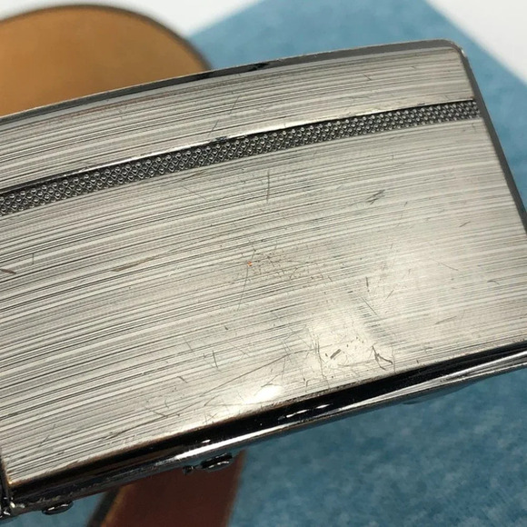 Orvieto Brown Genuine Bonded Leather Belt w/ Silver Tone Belt Buckle size 32 - Picture 12 of 14